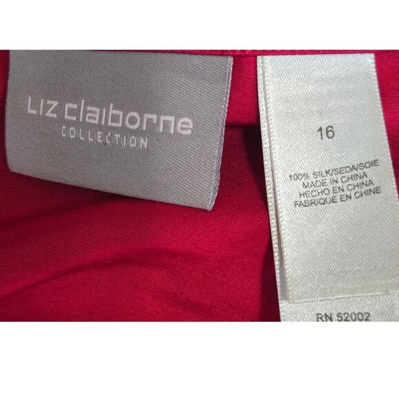 Liz Claiborne Women's Size 16 Two Piece Silk Vest & Pants Set Red Career Outfit‎ - Picture 7 of 12